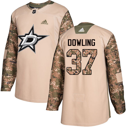 Adidas Men Dallas Stars 37 Justin Dowling Camo Authentic 2017 Veterans Day Stitched NHL Jersey
